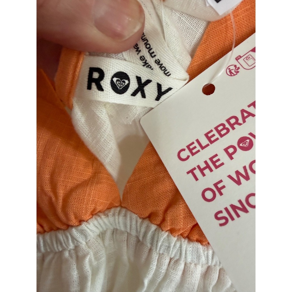 Roxy Juniors' Honolulu Glow Cotton Tiered Open-Back Maxi Dress Summer Beach S - Picture 5 of 6